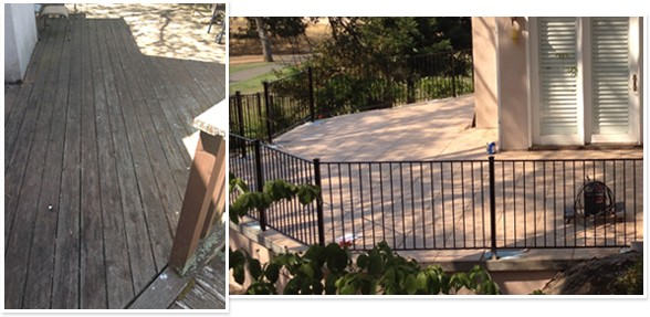 before and after 3D wire stone deck